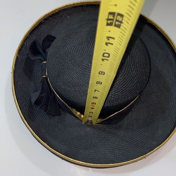 VTG, Joe Bill Miller Made In USA  Straw Elegant Black And Gold Structured Brim main image 4